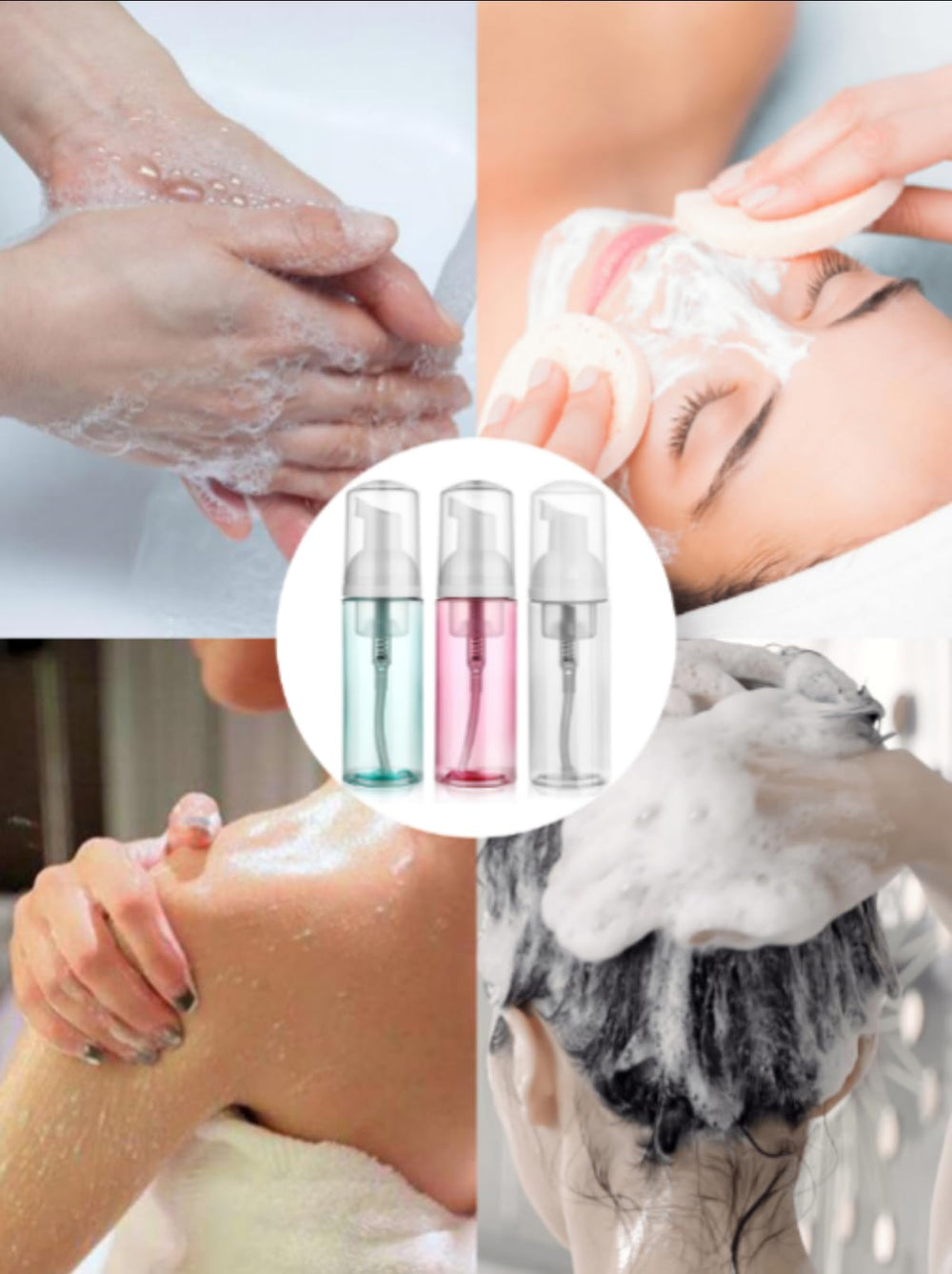 Vesslam shower hand cleansing foam bottle 60ml ideal for gym bags