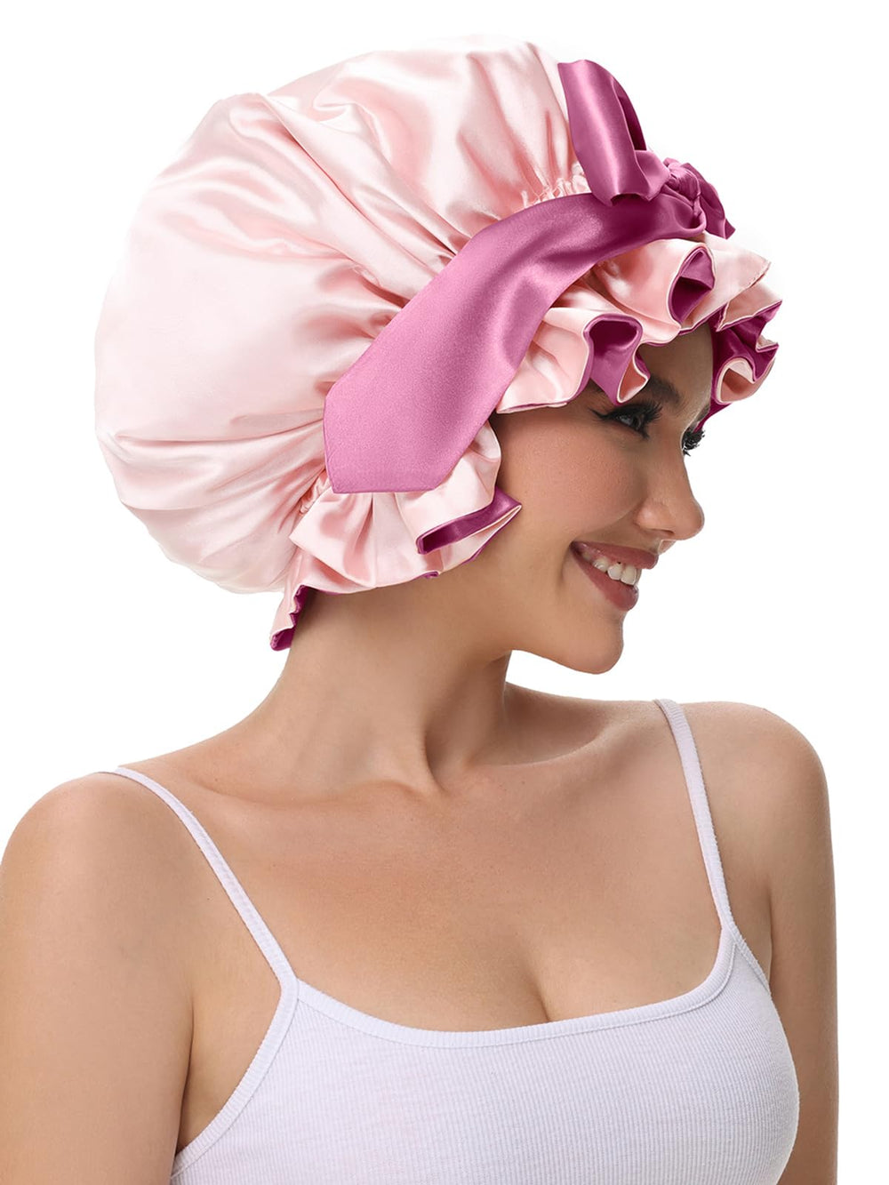 Vettres bonete satén rosa aporta color suave y protección al cabello