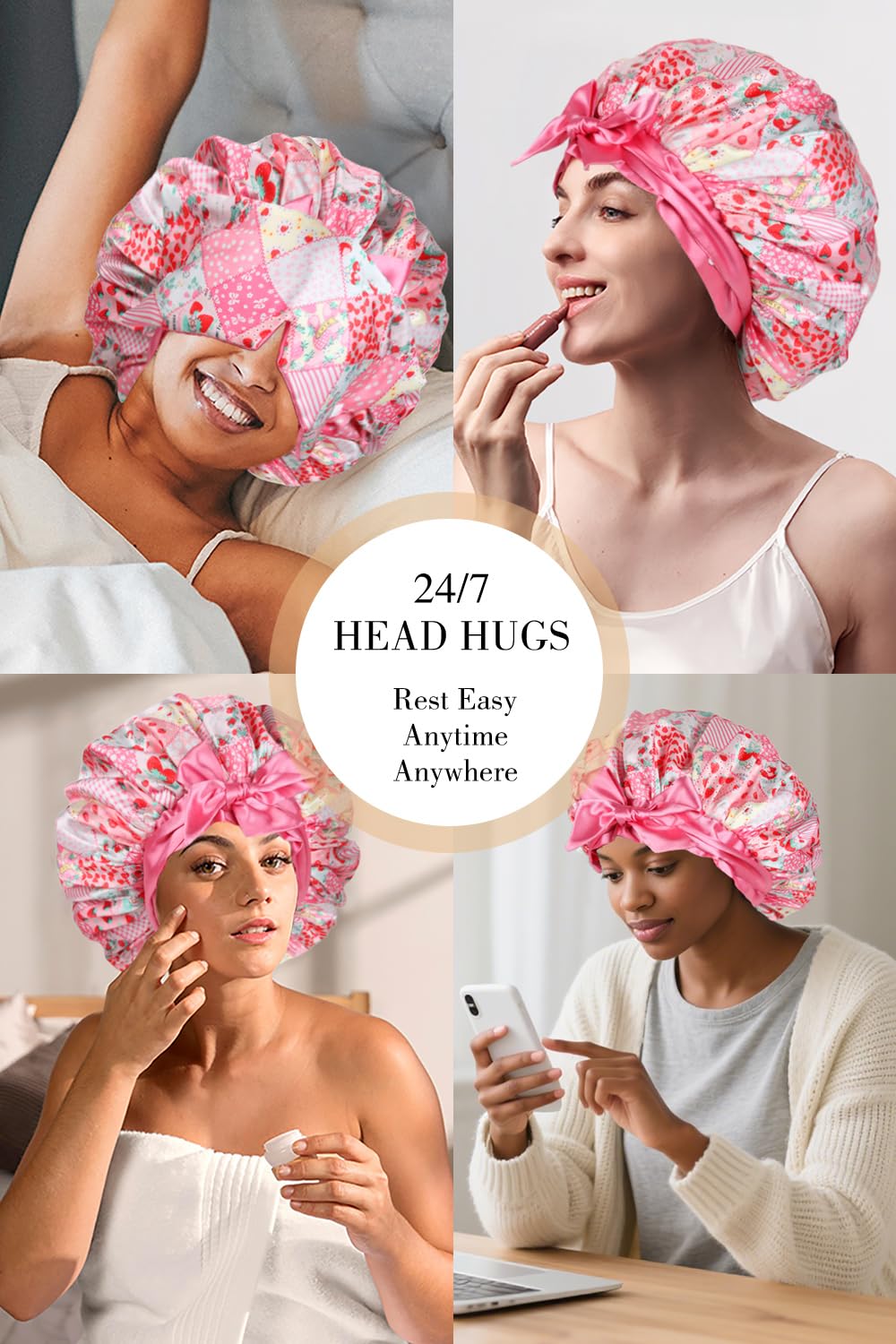 Regalo ideal para el cuidado del cabello, conjunto de bonete satinado Vettres.
