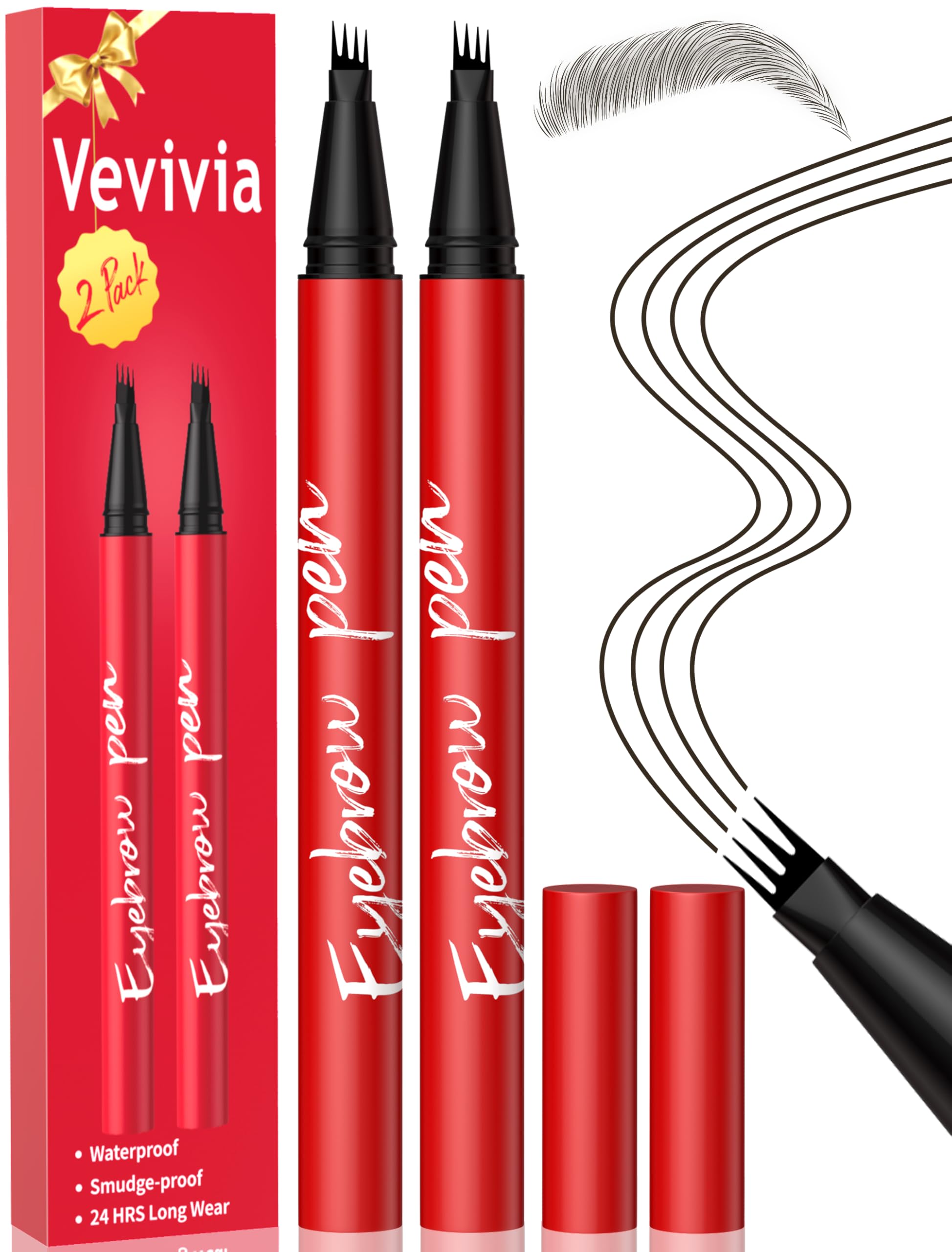 Lápiz Vevivia Beauty con 4 puntas para cejas naturales y definidas.