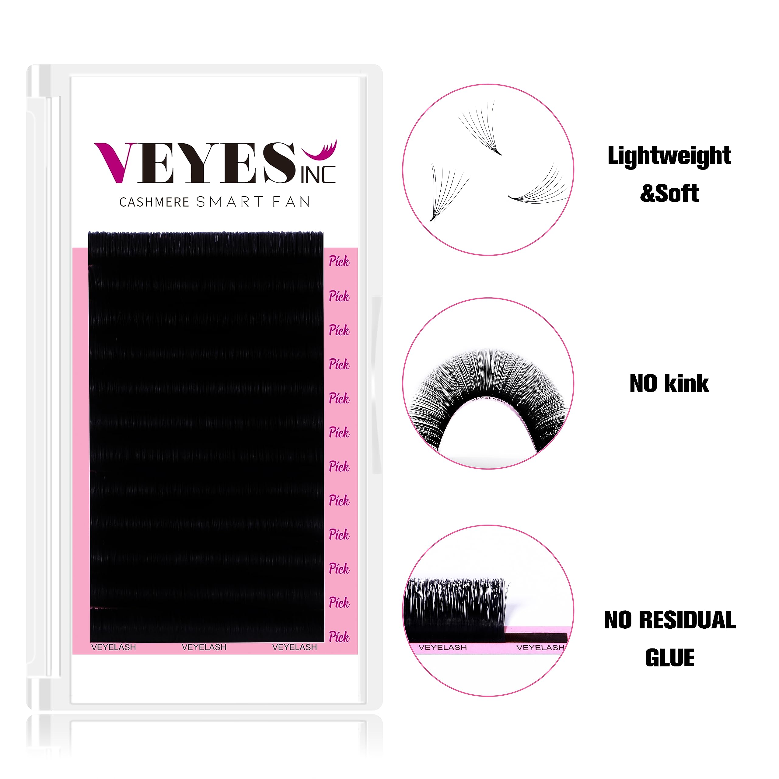 VEYES INC cashmere easy fan tray in-use demonstration highlights quick fan creation for faster sets