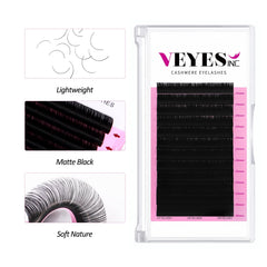 VEYES INC cashmere lashes soft matte black fans for enhanced fullness.
