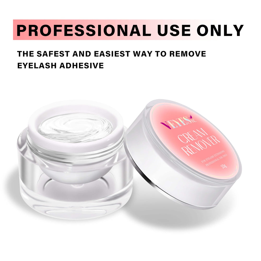 VEYES INC cream lash remover with cotton swab for precise application.