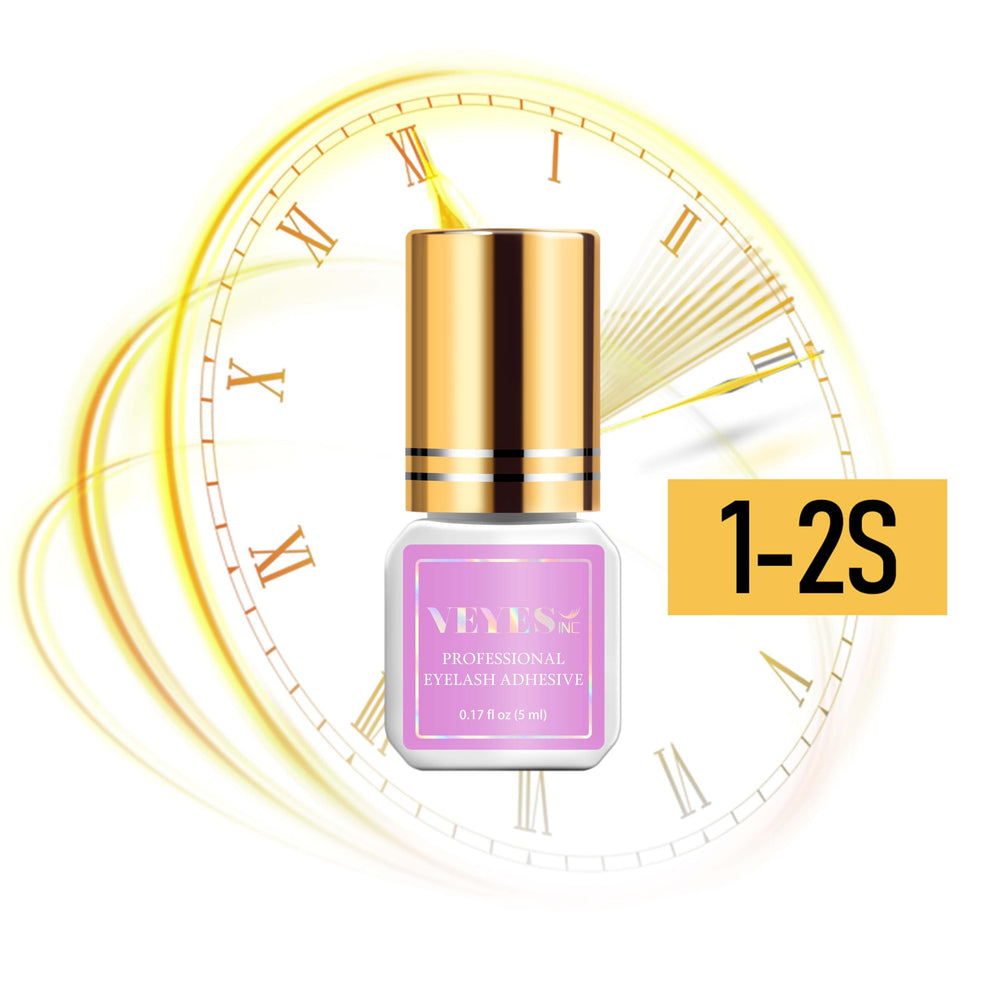 VEYES INC fast-dry lash glue in action for efficient salon services.