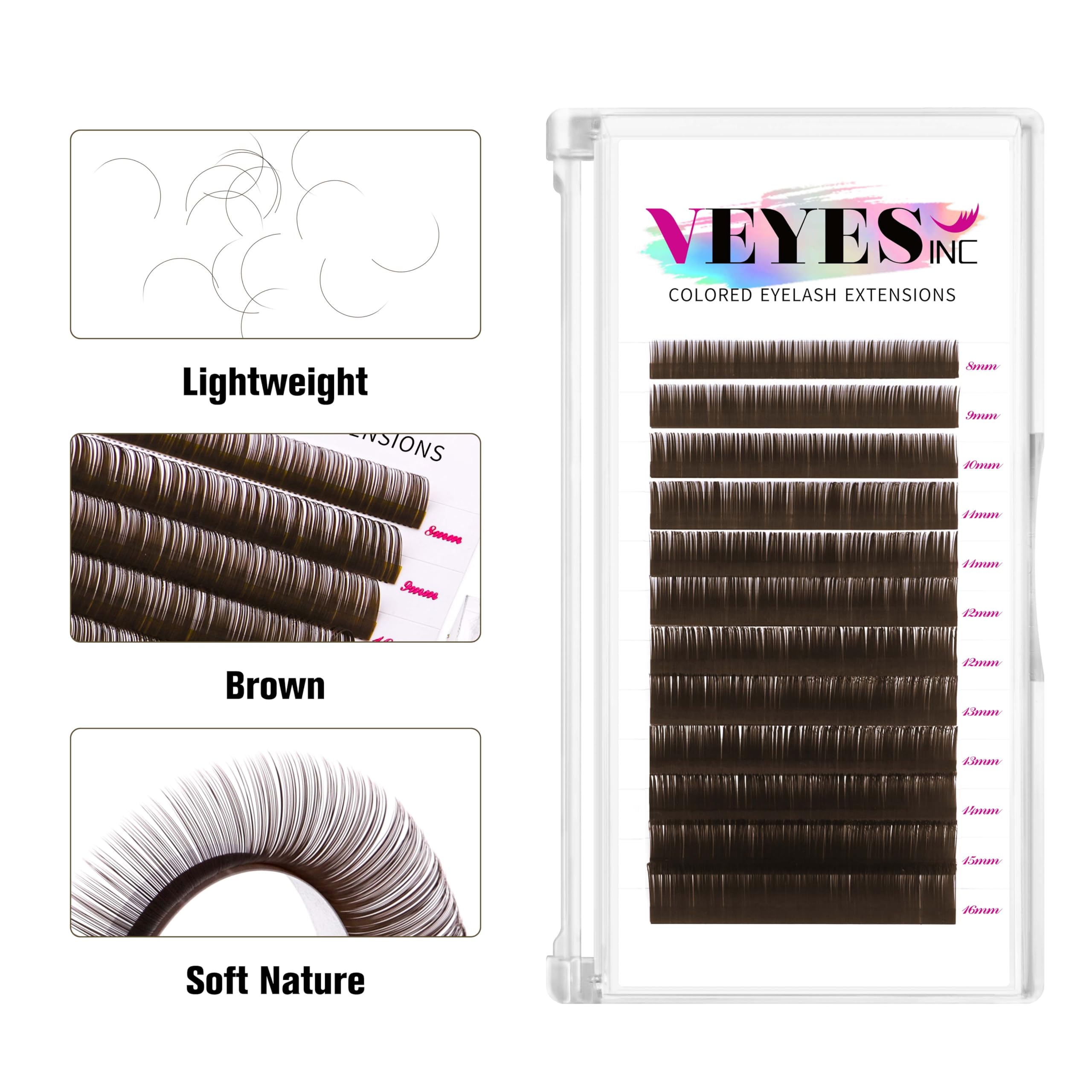 VEYES INC Korean PBT fibers close-up showing premium, cruelty-free lash quality