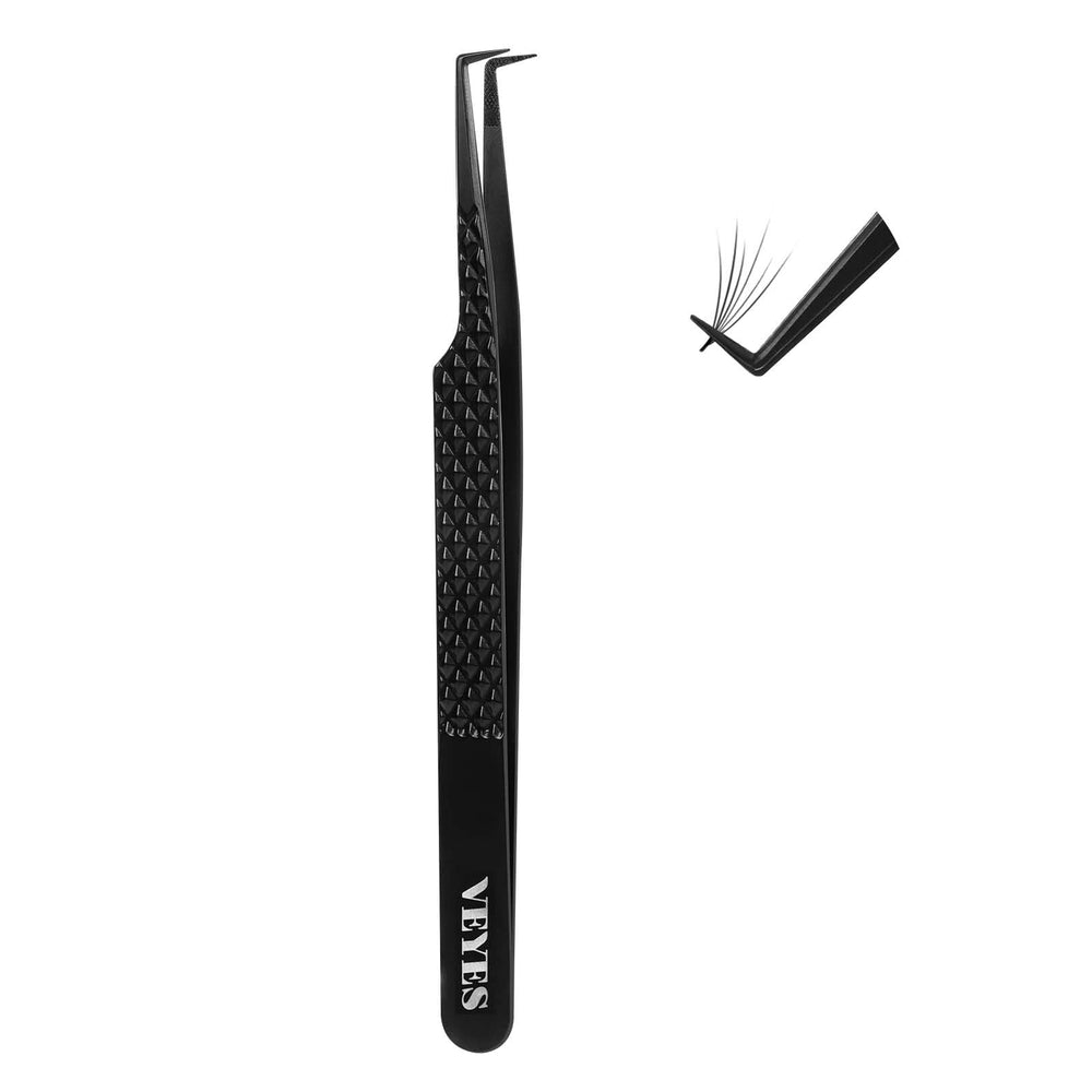 VEYES INC lash tweezers front view for precise pickup of fine lashes