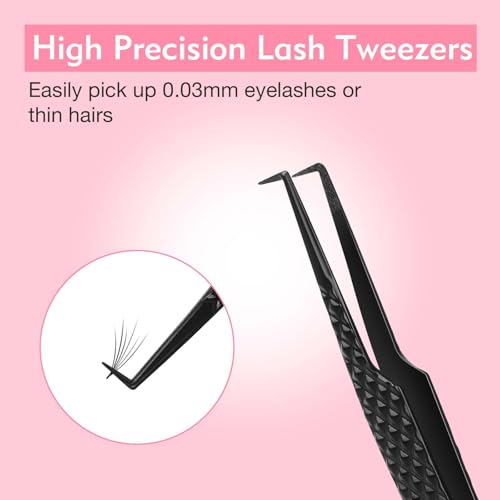 VEYES INC angled-90 deg handle aids ergonomic, accurate classic and volume lash work