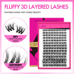 VEYESBEAUTY 3D layered lashes provide depth with a soft, feather-light feel.