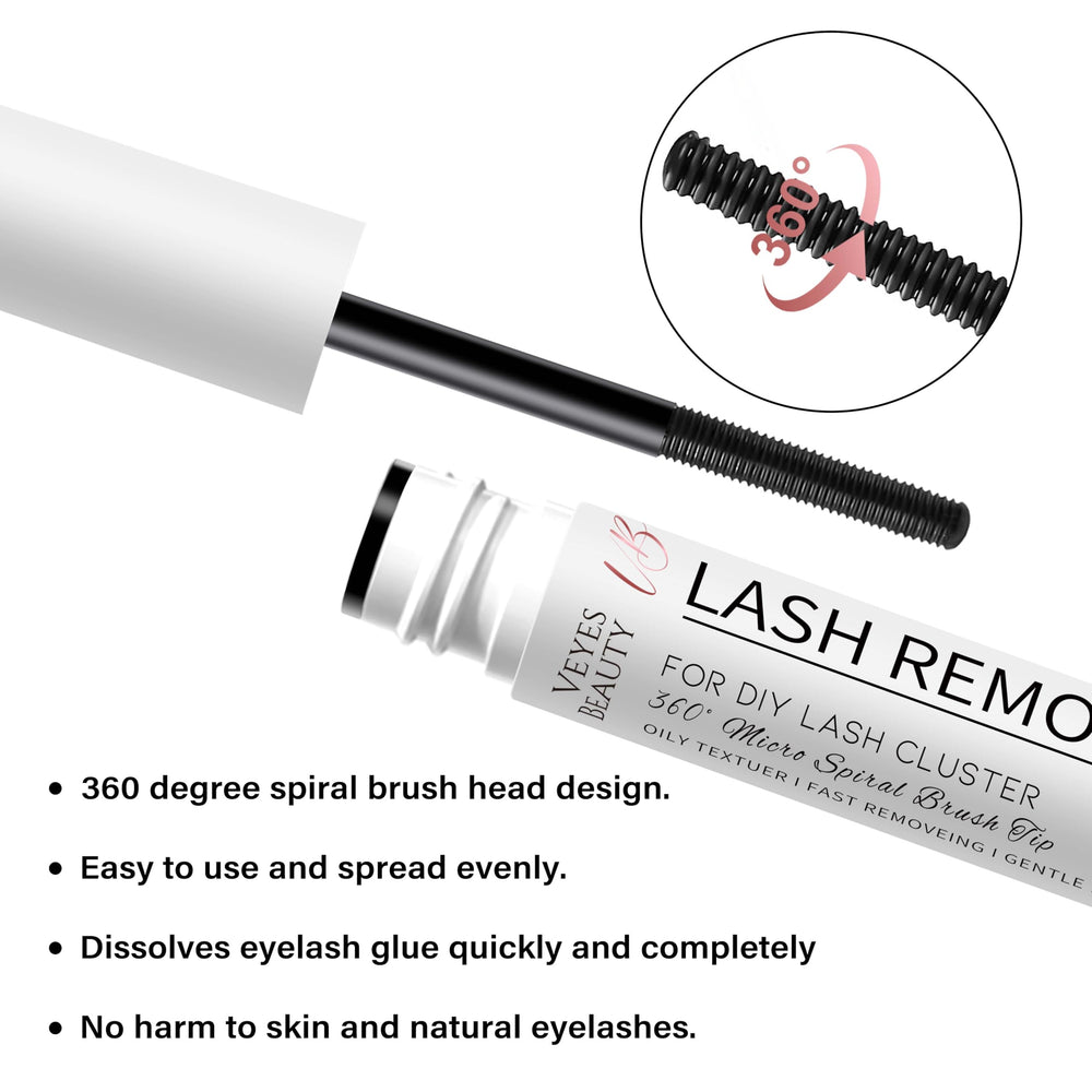 VEYESBEAUTY Cluster Lash Glue Remover brush for precise application on individual lashes