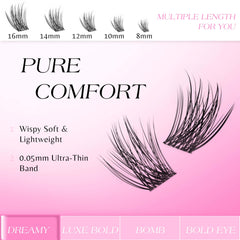 VEYESBEAUTY Invisible Band 8-16mm Lashes blend seamlessly with natural lashes