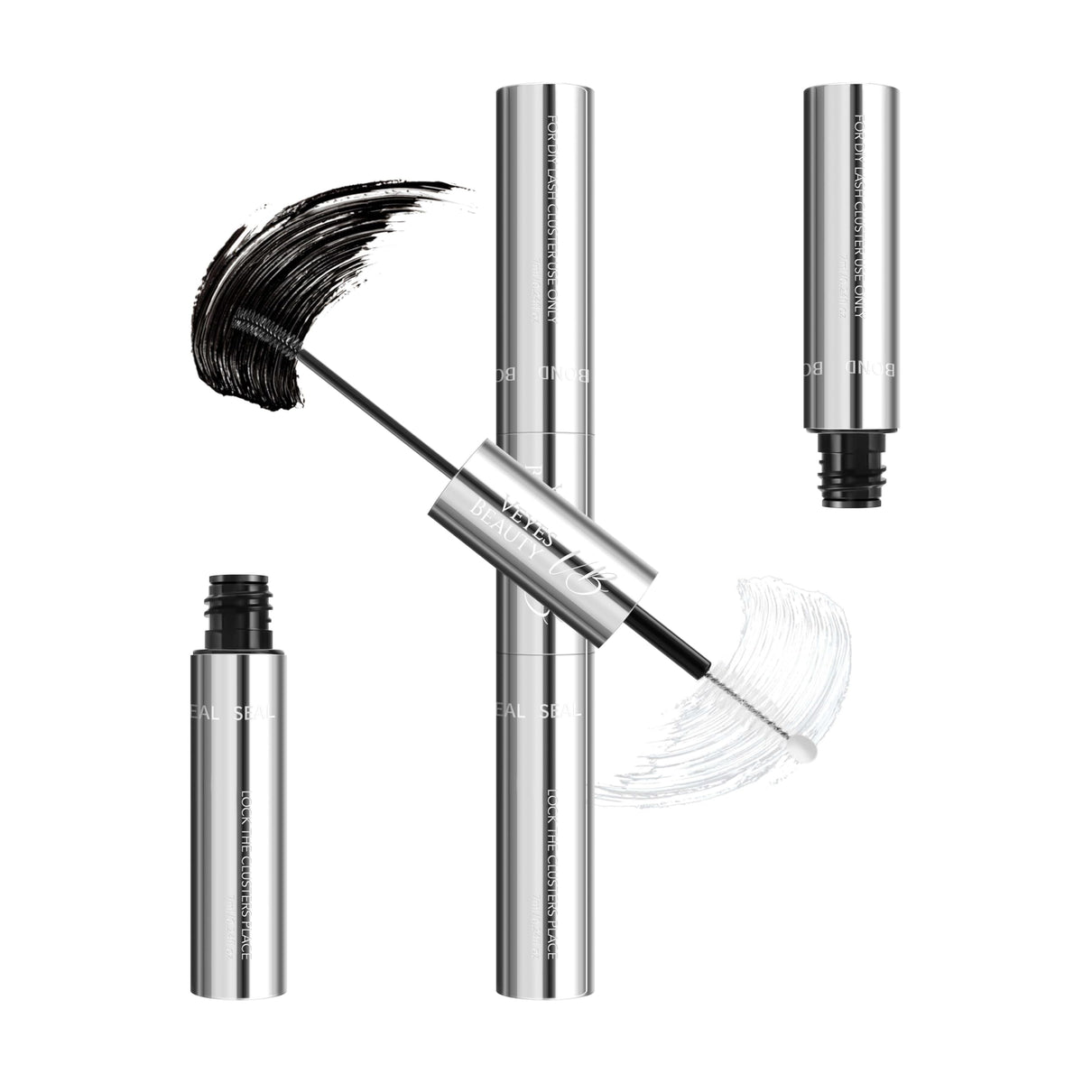 VEYESBEAUTY Lash Bond and Seal 2in1 with spiral brush for precise lash adhesion.