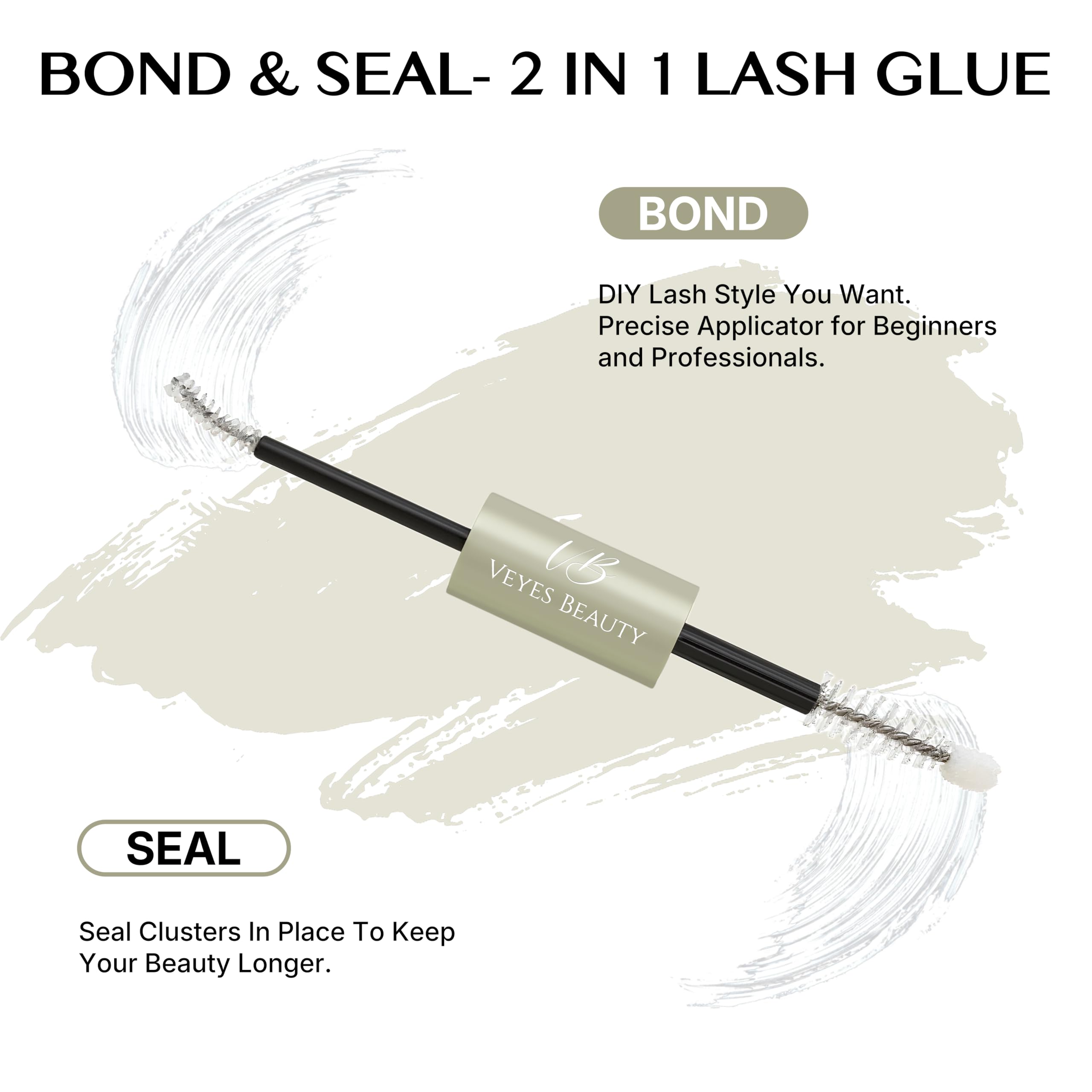VEYESBEAUTY spiral brush enables precise, even lash application.