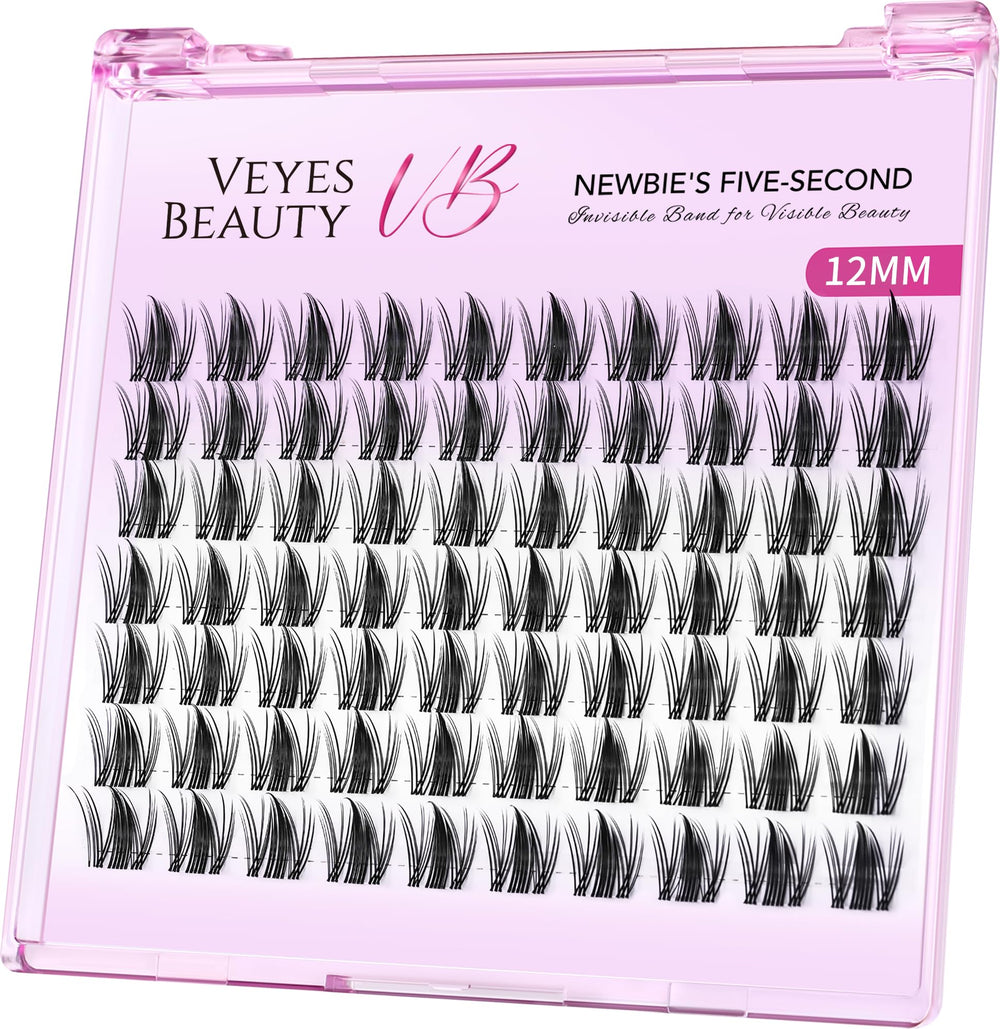 VEYESBEAUTY lash clusters applied under lashes for quick, natural-looking volume.