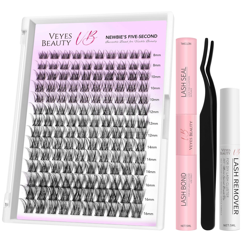 VEYESBEAUTY Lash Clusters Kit LuxeBold Tray shows bold yet natural-looking clusters for quick editing.