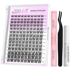 VEYESBEAUTY Lash Clusters Kit LuxeBold Tray shows bold yet natural-looking clusters for quick editing.