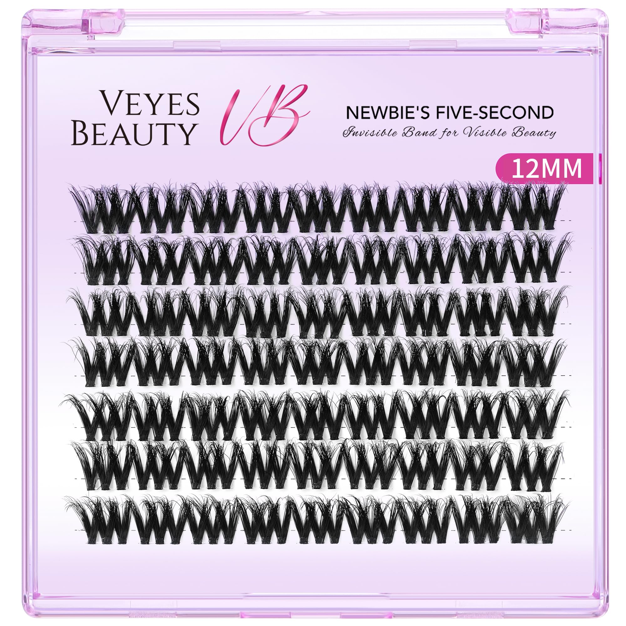 VEYESBEAUTY lash clusters made from soft PBT fiber for lightweight comfort