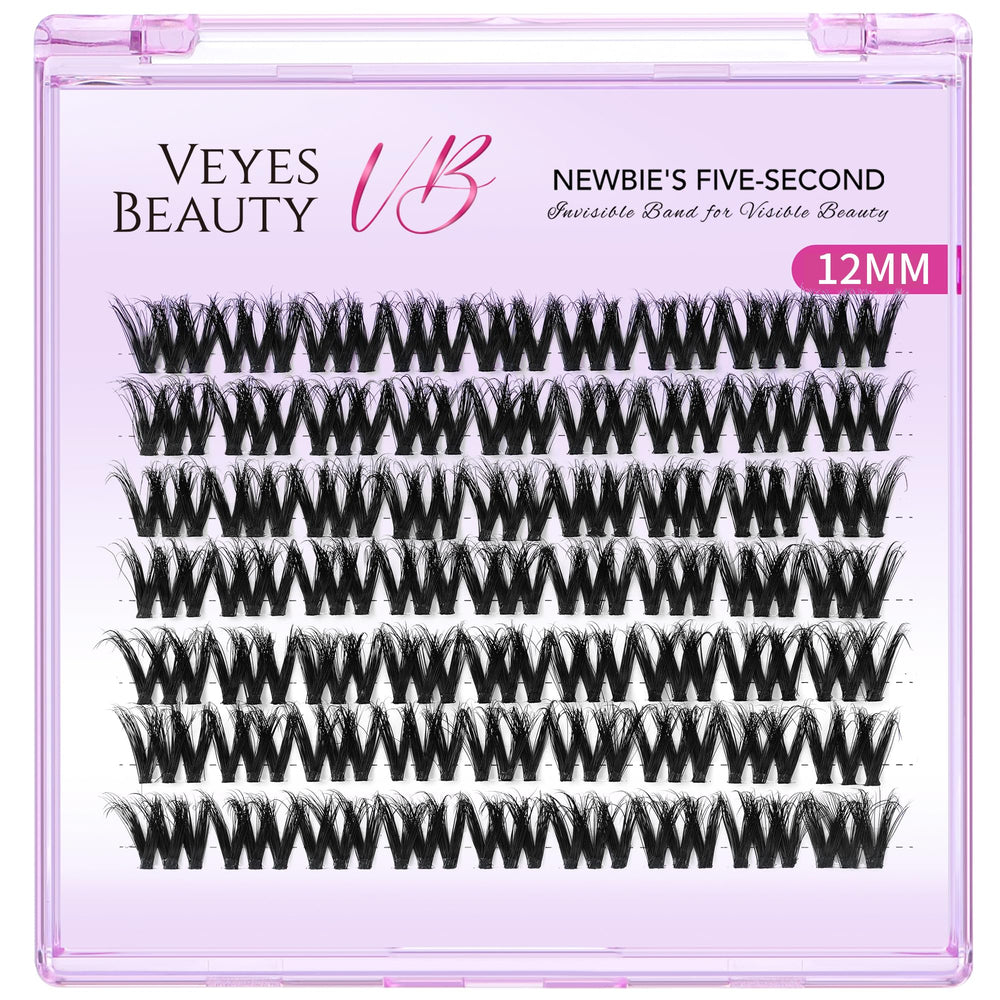 VEYESBEAUTY lash clusters made from soft PBT fiber for lightweight comfort