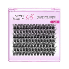 VEYESBEAUTY Lash Clusters with soft PBT fibers for featherweight, natural-looking lashes.