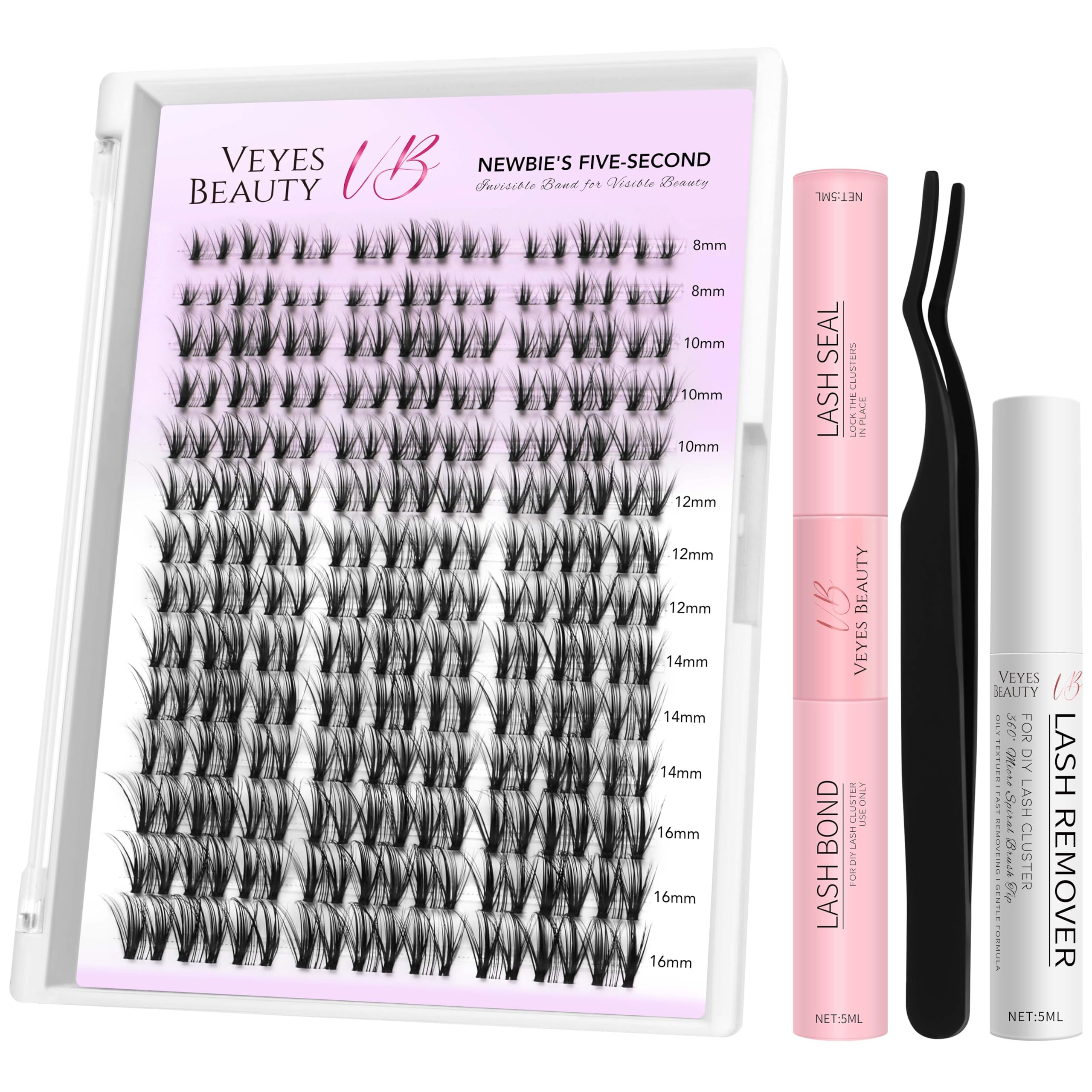 VEYESBEAUTY lash clusters tray setup for easy reuse across multiple applications