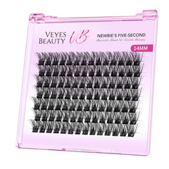 VEYESBEAUTY lash clusters tray displaying wispy look options for daily wear