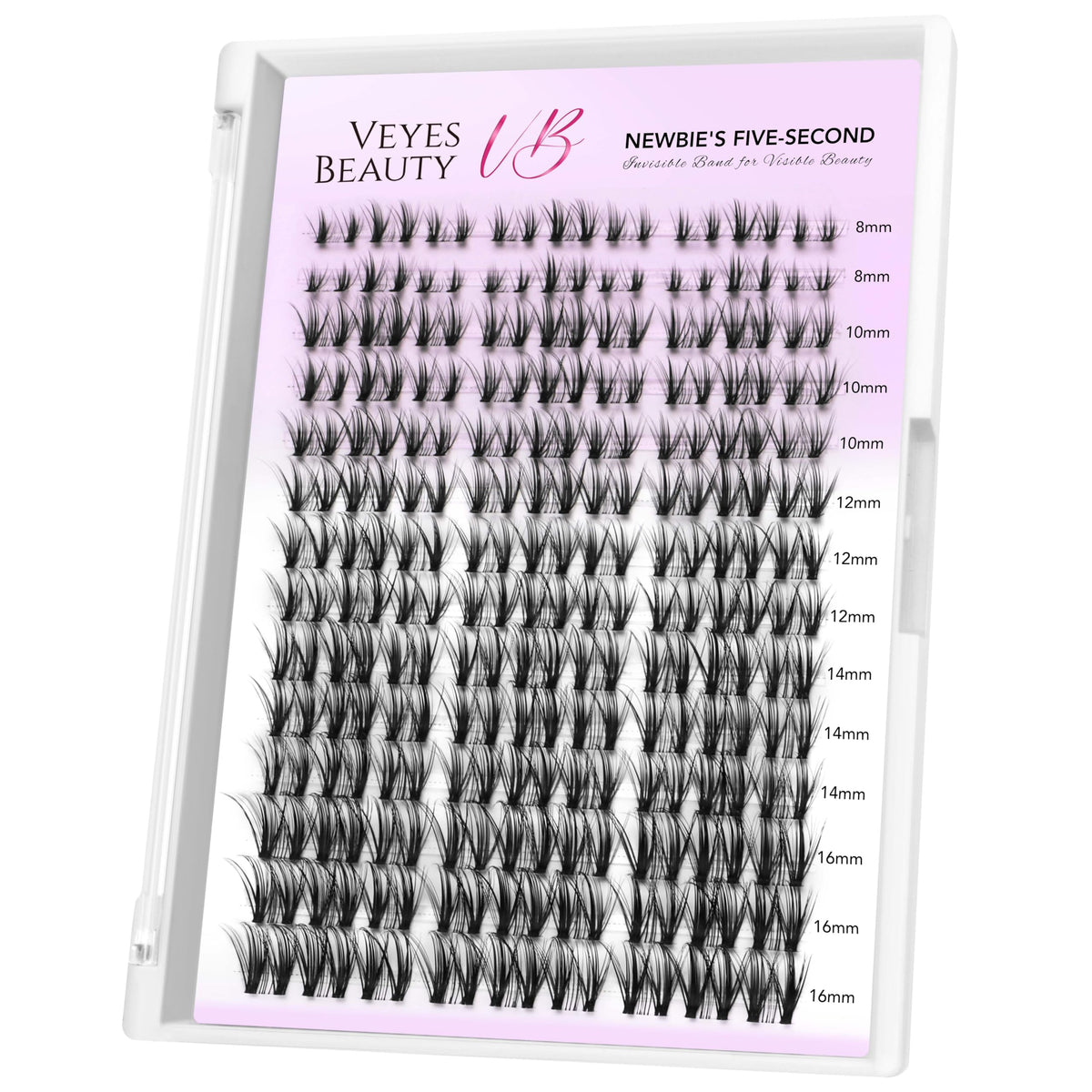 VEYESBEAUTY lash clusters wispy 8-16mm mixed length for natural volume.