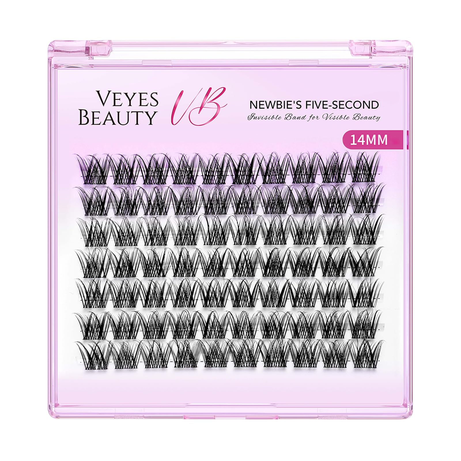 VEYESBEAUTY LuxeBold 14mm lashes display dramatic yet natural wispy effect.