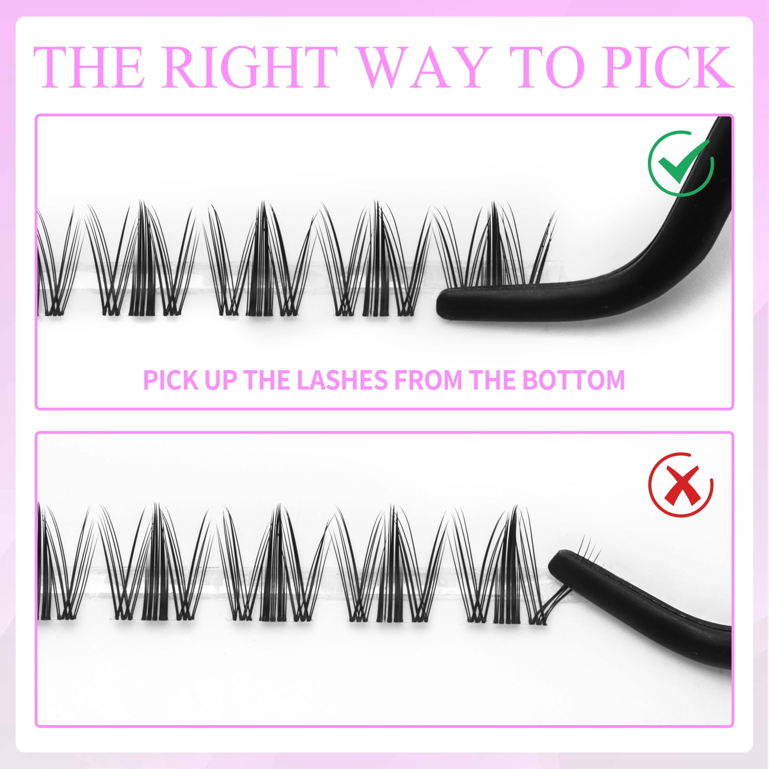 VEYESBEAUTY Manga Lash Clusters Kit newbie use demonstrates quick first-time application