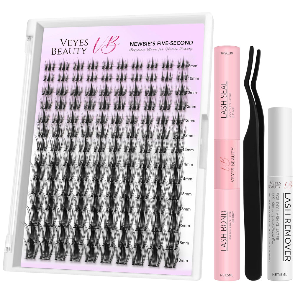 VEYESBEAUTY Manga Lash Clusters Kit tray closeup for easy DIY lash artistry