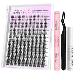 VEYESBEAUTY Manga Lash Clusters Kit tray closeup for easy DIY lash artistry