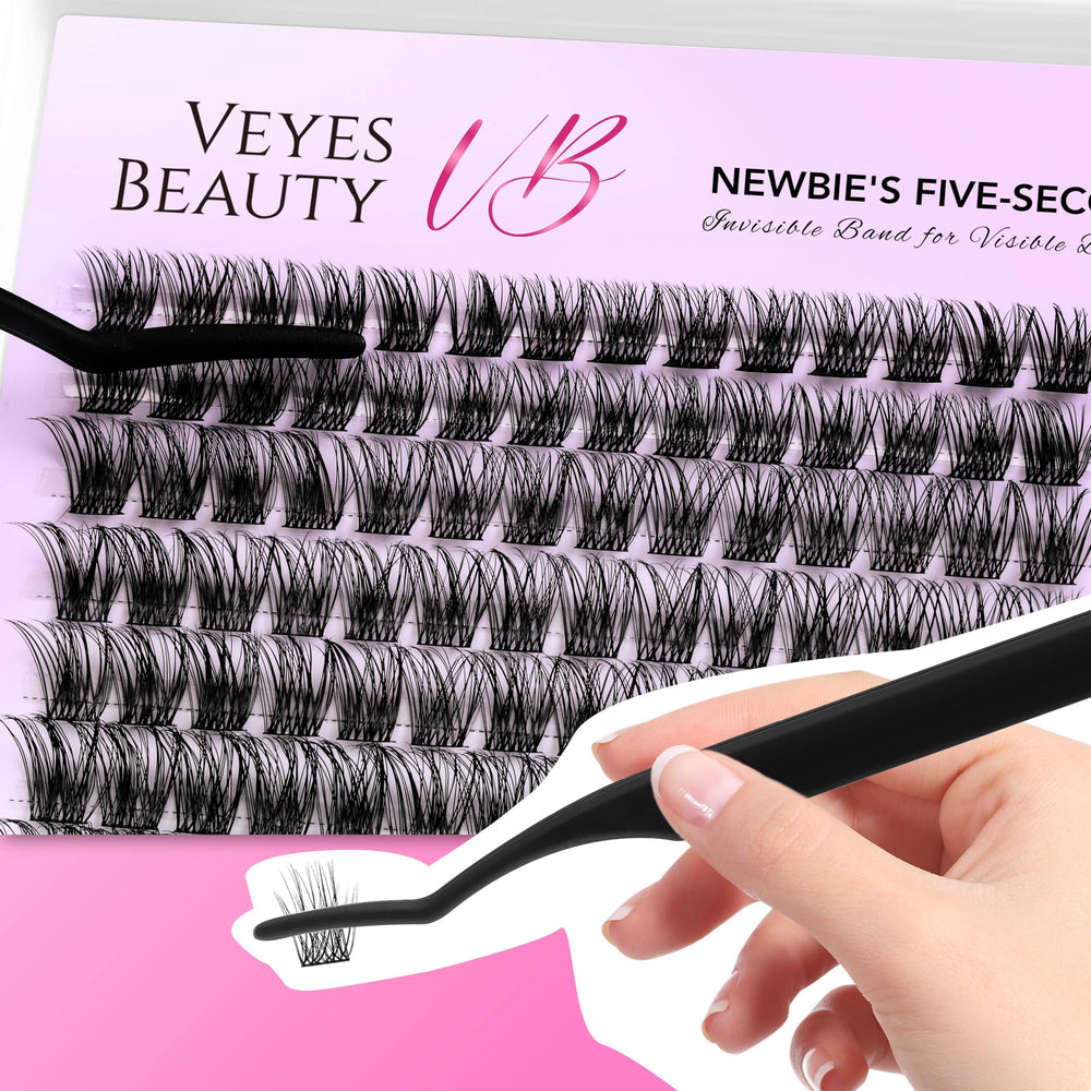VEYESBEAUTY newbie five-second lashes — fast, beginner-friendly clusters for quick looks.