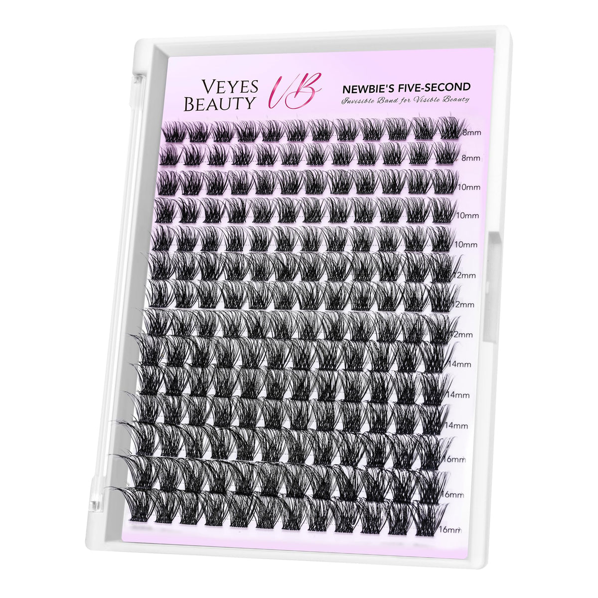VEYESBEAUTY Siren cluster lashes tray for customizable volume and easy DIY application.