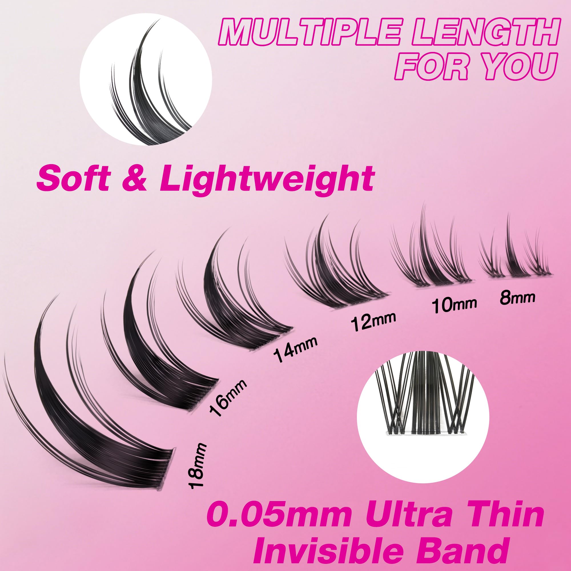 VEYESBEAUTY thin soft band lashes offer secure wear with light feel.