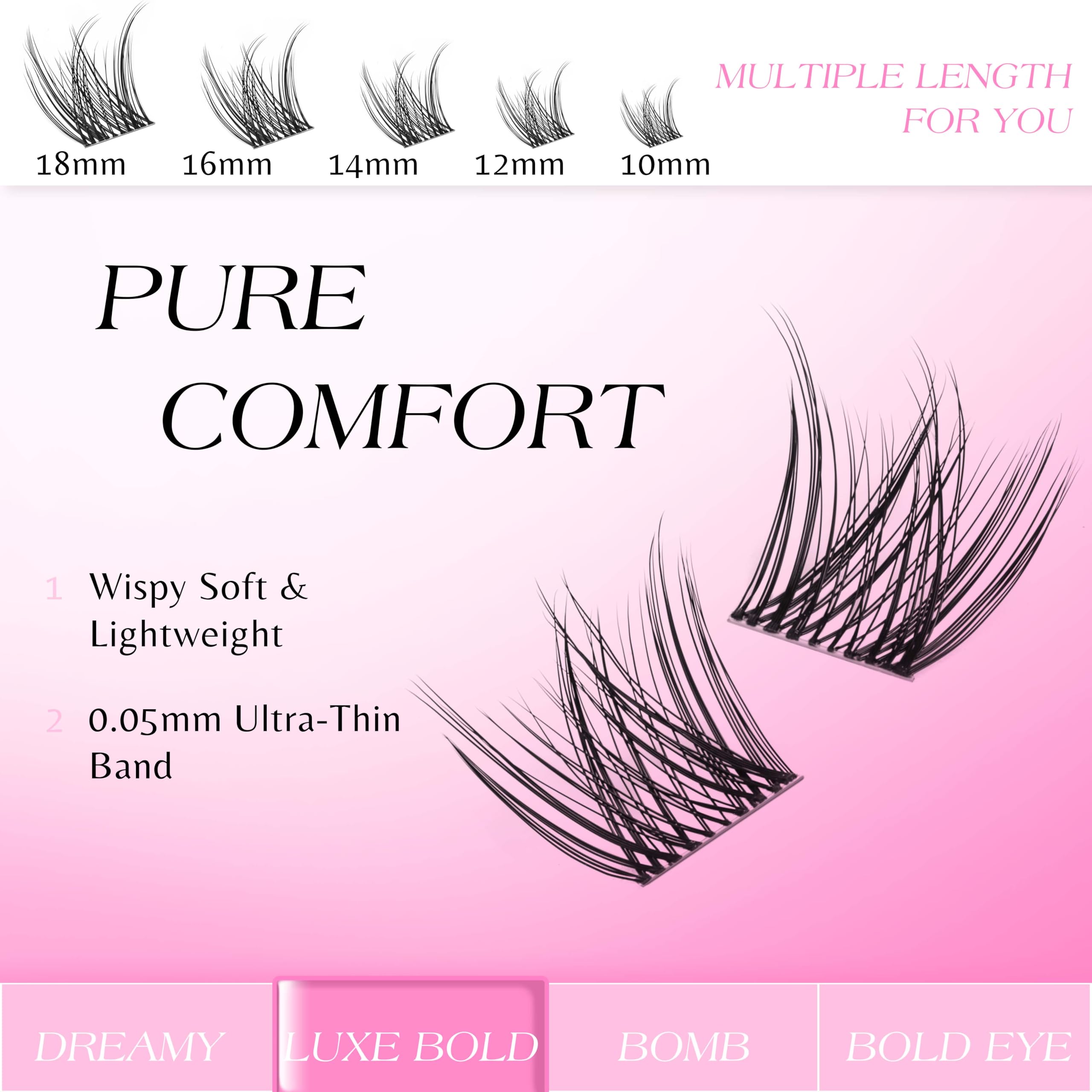 VEYESBEAUTY thin soft band lashes emphasize comfort during wear.