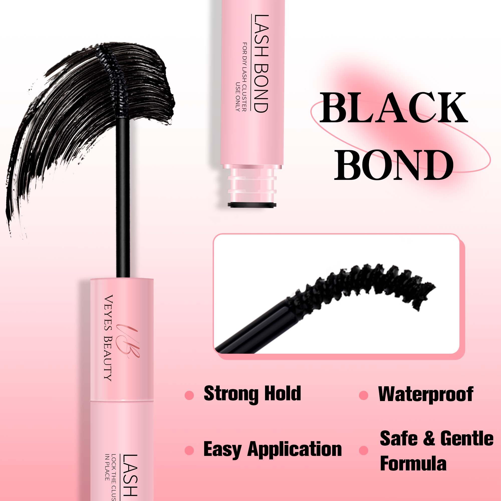 VEYESBEAUTY waterproof lash adhesive stays secure through workouts and rain.