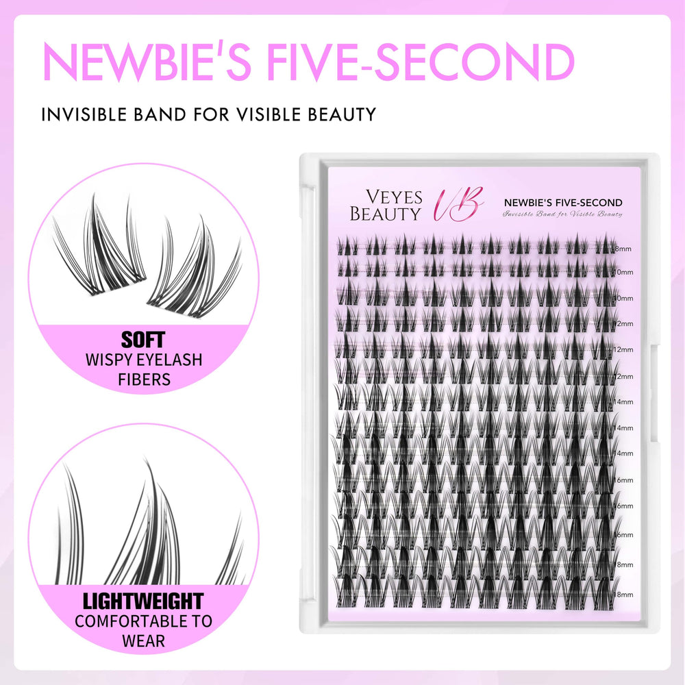 VEYESBEAUTY wider-band lashes provide a natural look with quick, comfortable wear.
