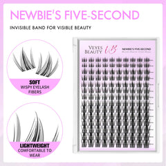 VEYESBEAUTY wider-band lashes provide a natural look with quick, comfortable wear.
