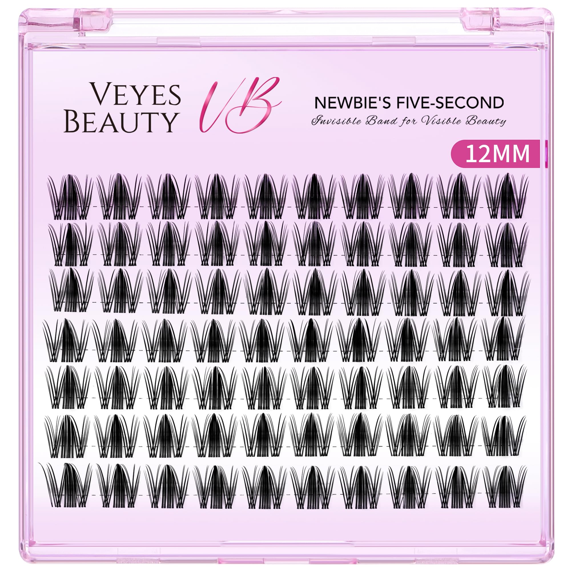 VEYESBEAUTY wispy lashes close-up showing soft bands and comfortable wear.