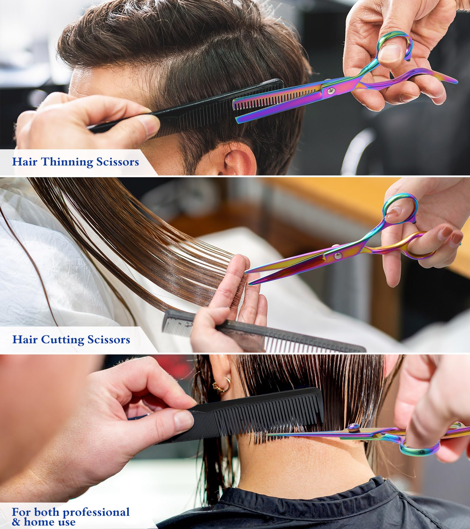 vfaejll Haircut Scissors Kit detangling comb for snag-free styling.