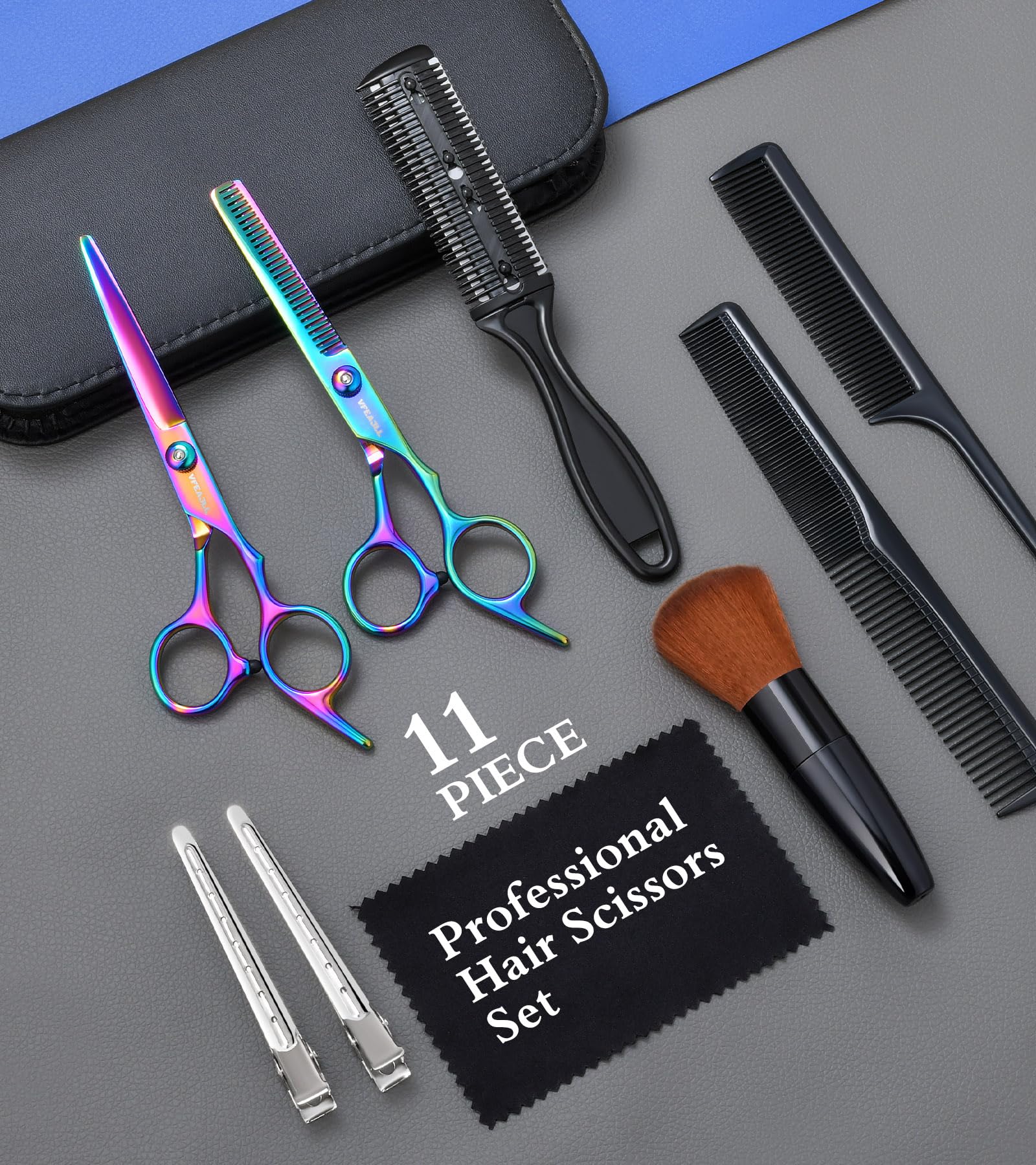 vfaejll Haircut Scissors Kit hair cape for clean, professional looks at home.