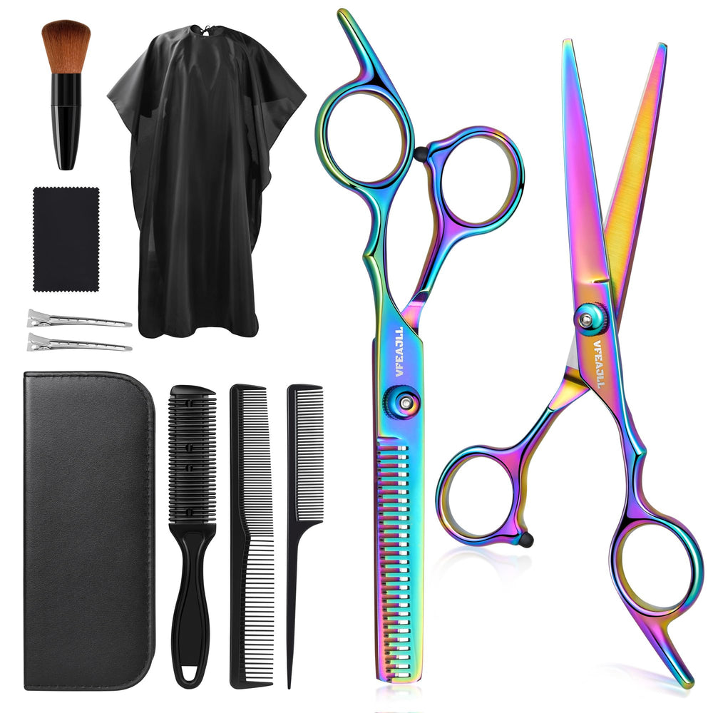 vfaejll Haircut Scissors Kit with straight blade for precise home styling.