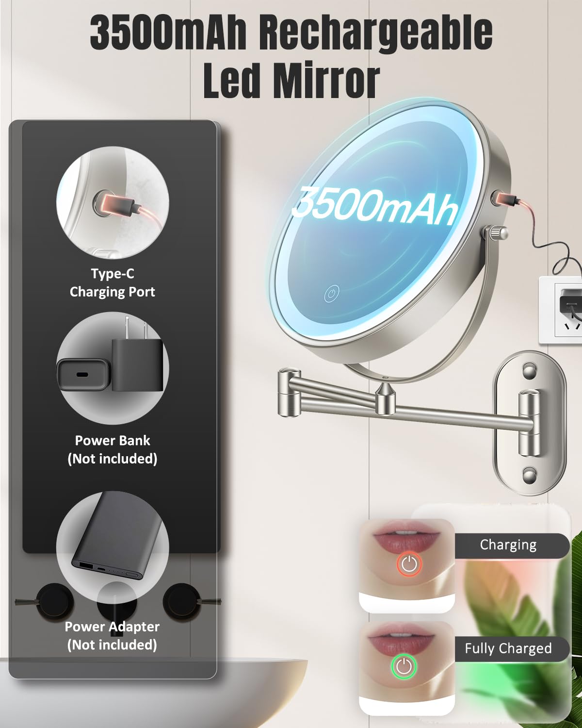 VFD three-color LED lighting for white, natural, and warm tones