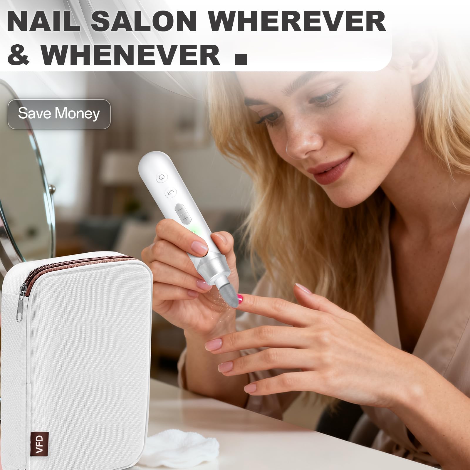 Beginner-friendly manicure drill supports professional-looking results at home.