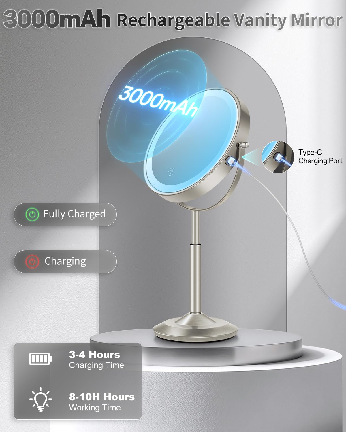 VFD lighting with memory function saves last brightness setting.