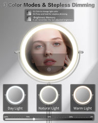 VFD mirror with stepless brightness and memory function for convenience