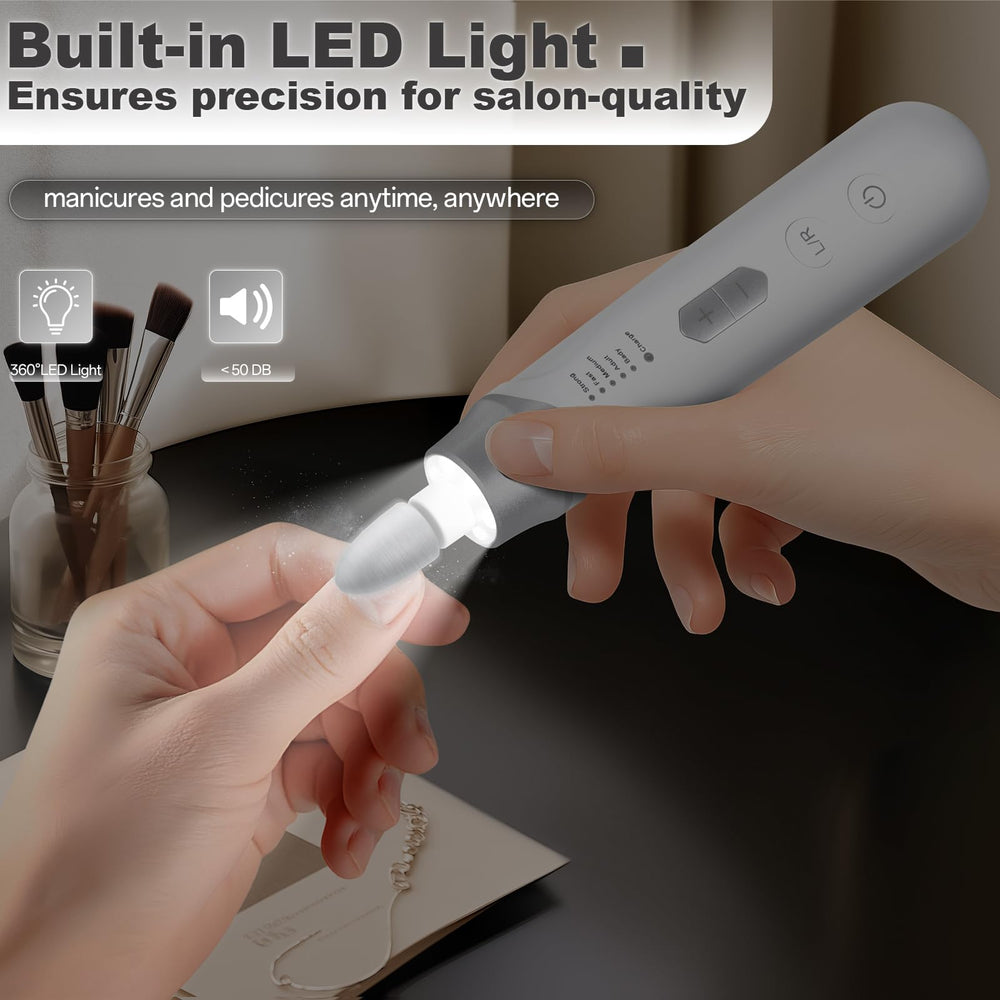 VFD nail drill with LED light kit for precise shaping.