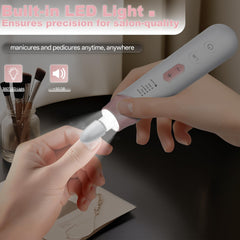 VFD nail file kit attachments close-up highlighting versatile shaping and smoothing options.