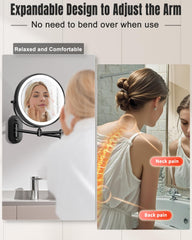 VFD rechargeable cordless mirror eliminates cords for a clean bathroom setup