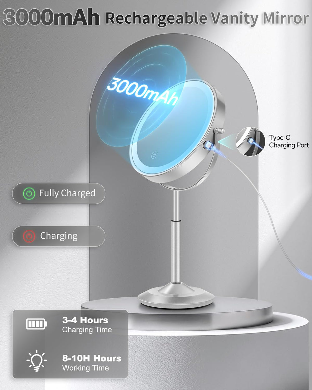 VFD Type-C charging cable included for easy recharging