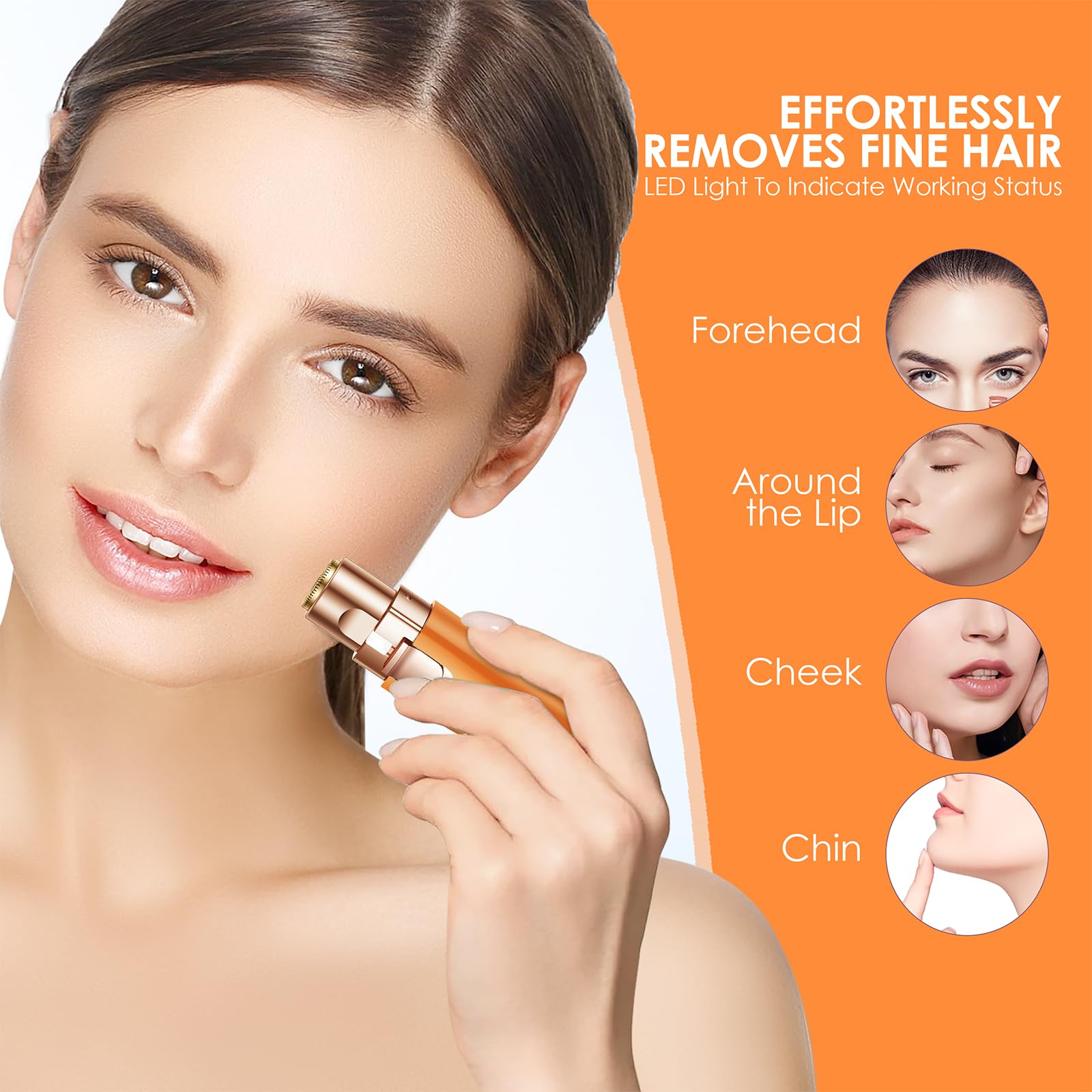 VG VOGCREST Eyebrow shaver with built-in LED light in action.