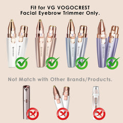 VG VOGCREST titanium-plated heads closeup emphasize skin-friendly, comfortable trimming.